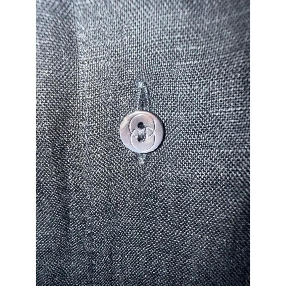 Vintage G. Gucci Spa 100% Linen Black Short Sleeve Button-Down Shirt Large/XL